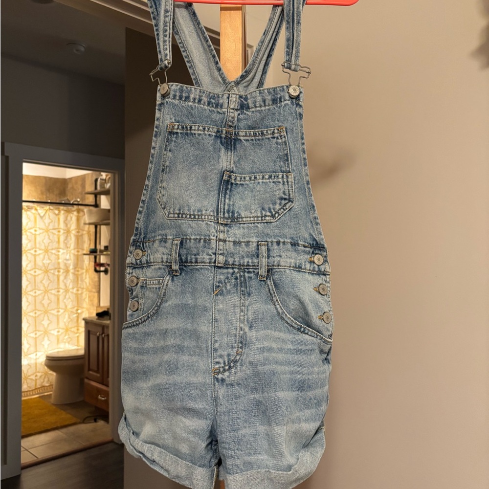 Denim Overalls Shorts
